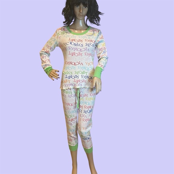 Victoria's Secret Vtg Y2K 2-pc After Party Thermal Pajamas Set Lounge Medium VGC